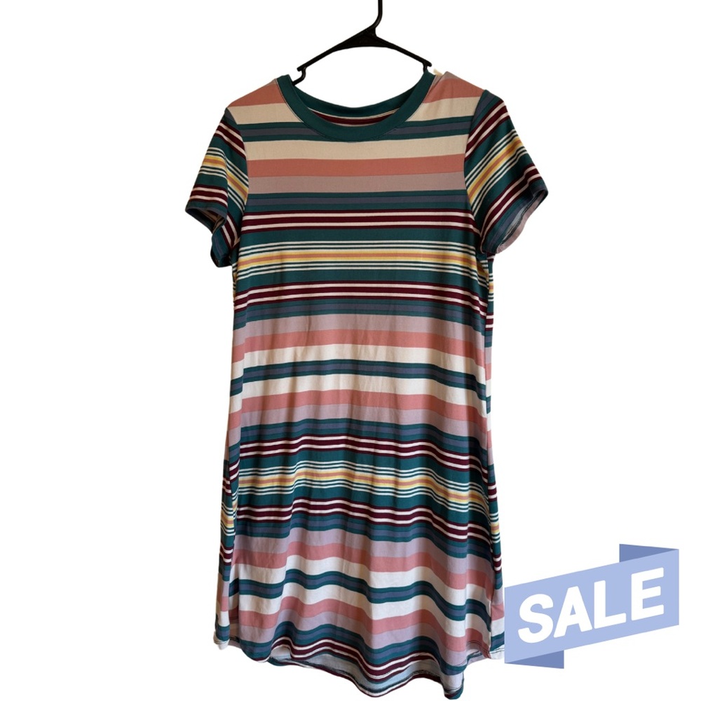 Soft Striped T-Shirt Dress M